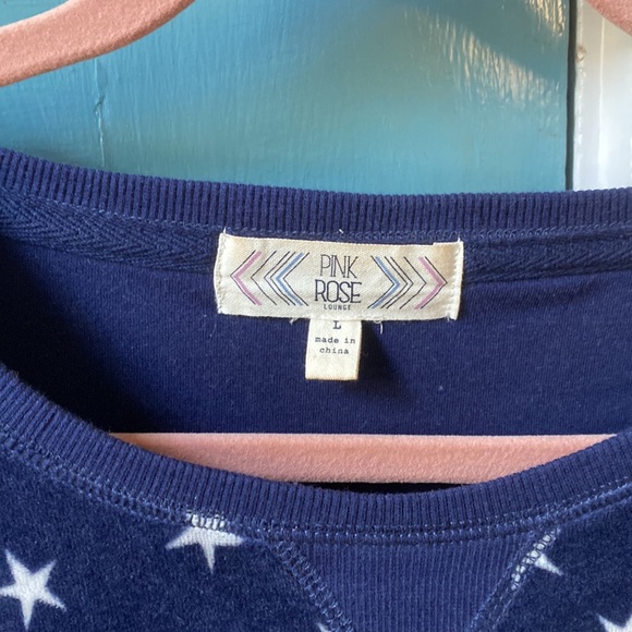 Pink Rose Lounge navy star sweatshirt Size L, never been worn - Picture 2 of 3